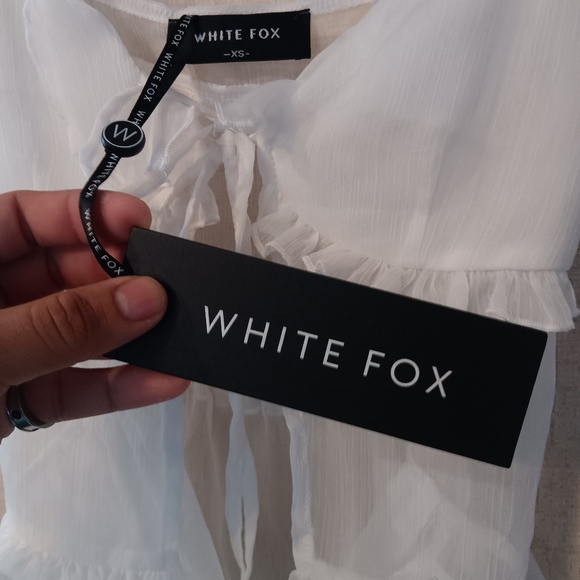 White Fox Boutique Sheer White Ruffle Camisole Top Sz Xs. New - Picture 5 of 5